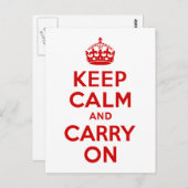 Rood houden kalm en doorgaan briefkaart (Voorkant / Achterkant)