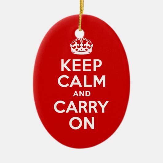 Rood houden kalm en doorgaan keramisch ornament (Voorkant)