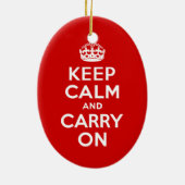 Rood houden kalm en doorgaan keramisch ornament (Achterkant)