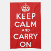 Rood houden kalm en doorgaan theedoek (Verticaal)