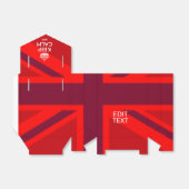 Rood houden kalm en Jouw tekst op vlag van de Unie Bedankdoosjes (Uitgevouwen)