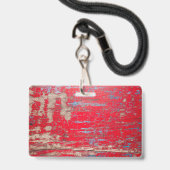 Rood  hout badge (Voorzijde met lanyard)