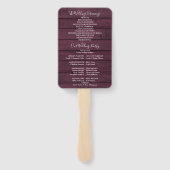 Rood Hout Bloemen String Lights Trouwprogramma Handwaaier (Achterkant)