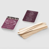 Rood Hout Bloemen String Lights Trouwprogramma Handwaaier (Niet-gemonteerd)