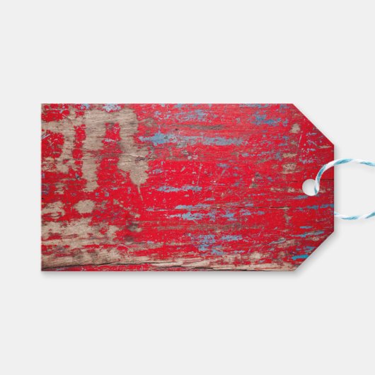 Rood  hout cadeaulabel (Voorkant (Horizontaal))