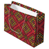 Rood hout en groene feestdagen groot cadeauzakje (Voorkant Gekanteld)
