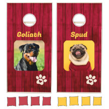 Rood Hout Gepersonaliseerde Hond Photo Board