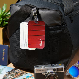 Rood hout horizontaal patroon bagagelabel