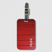 Rood hout horizontaal patroon bagagelabel (Voorkant (verticaal))