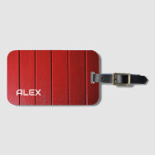 Rood hout horizontaal patroon bagagelabel (Voorkant (horizontaal))