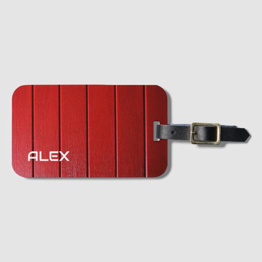 Rood hout horizontaal patroon bagagelabel (Voorkant (horizontaal))