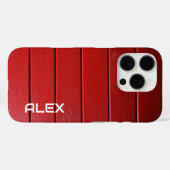 Rood hout horizontaal patroon Case-Mate iPhone case (Achterkant (horizontaal))