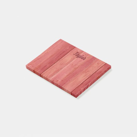 Rood hout post-it® notes (Schuin)