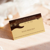 Rood hout & Tan Bruin Gitaar Trouwlied Aanvraag Informatiekaartje