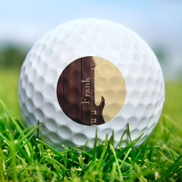 Rood Hout & Tan Bruin Kleur Blok Naam Gitaar Golfballen