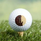 Rood Hout & Tan Bruin Kleur Blok Naam Gitaar Golfballen (Insitu Shirt)