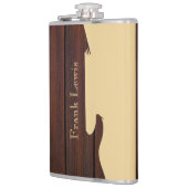 Rood Hout & Tan Bruin Kleur Blok Naam Gitaar Heupfles (Links)