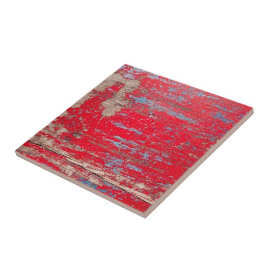 Rood  hout tegeltje (Zijkant)