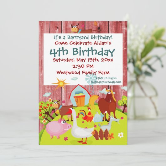 Rood hout - uitnodiging (Staand voorkant)