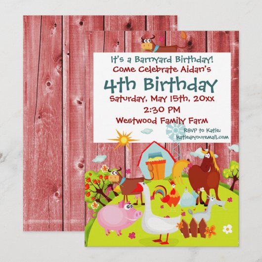 Rood hout - uitnodiging (Voorkant / Achterkant)