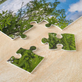 Rood houten huisje in Zweden Legpuzzel (Zijkant)