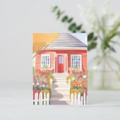 Rood Huis | Mooie Aquarel Schildering Briefkaart (Staand voorkant)