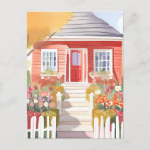 Rood Huis | Mooie Aquarel Schildering Briefkaart (Voorkant)