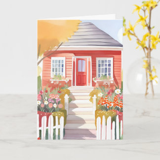 Rood Huis | Mooie Aquarel Schildering Kaart