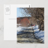 Rood huis op landweg briefkaart (Voorkant / Achterkant)