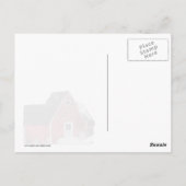 Rood huis op landweg briefkaart (Achterkant)