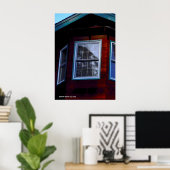 Rood huis raam poster (Thuiskantoor)