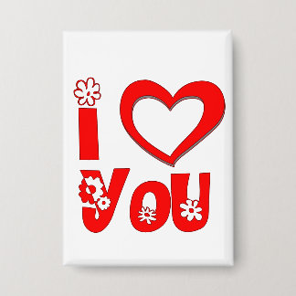 Rood I Love You Minimalistisch Hart Rechthoekige K Button