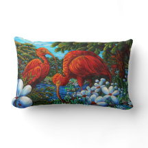 Rood Ibis Origineel schilderij 13" x 21" Sierkusse