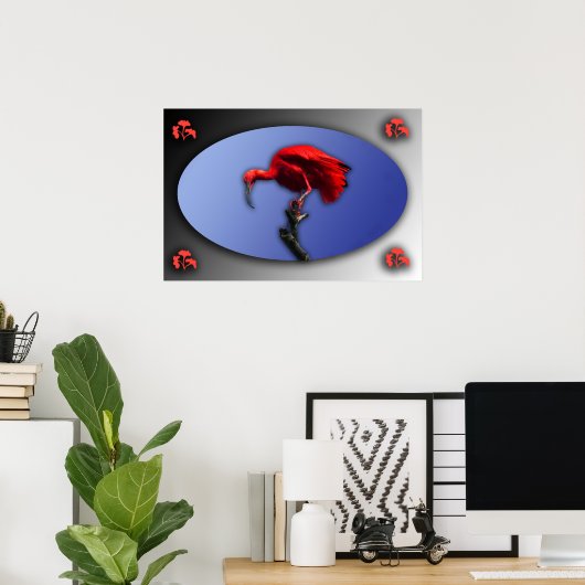Rood Ibis poster (Thuiskantoor)