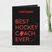 Rood ijs - Beste hockeycoach ooit bedankkaart Feestdagen Kaart (Voorkant)