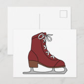 Rood ijs Schaats Uitnodiging Briefkaart (Voorkant / Achterkant)
