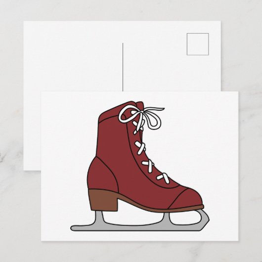 Rood ijs Schaats Uitnodiging Briefkaart (Voorkant / Achterkant)