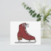 Rood ijs Schaats Uitnodiging Briefkaart (Staand voorkant)