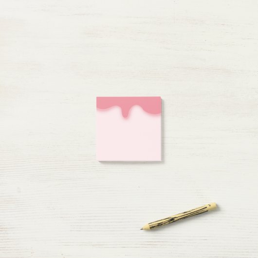 Rood ijsje plaatst briefje post-it® notes (Op bureau)