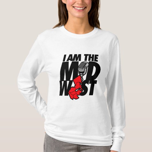 Rood ik ben het Midwesten T-shirt (Voorkant)