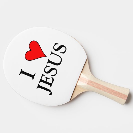 Rood IK HART JEZUS Tafeltennisbatje (Zijkant)