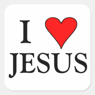 Rood IK HART JEZUS Vierkante Sticker