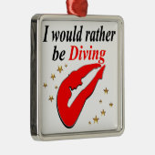 ROOD IK ZOU LIEVER DUIKEN INSPIREREND ONTWERP METALEN ORNAMENT (Rechts)