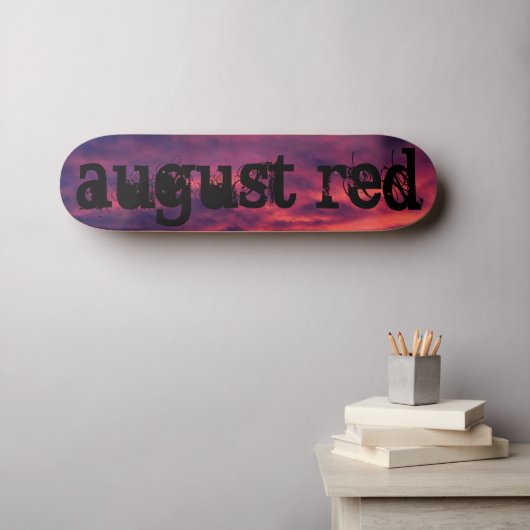 rood in augustus persoonlijk skateboard (Muurkunst (Horizontaal))