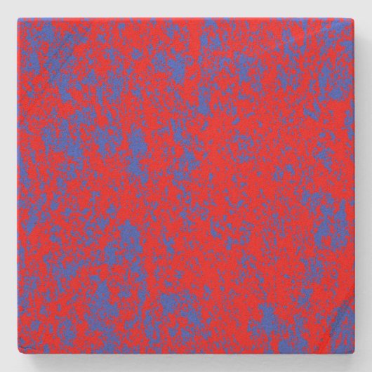 Rood in blauw gemarmerd vierkant Onderzetter (Voorkant)