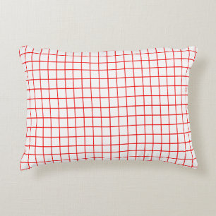 Rood in blik Gingham Stripe Pset Thin Line Accent Kussen