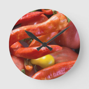 Rood in brand ronde klok