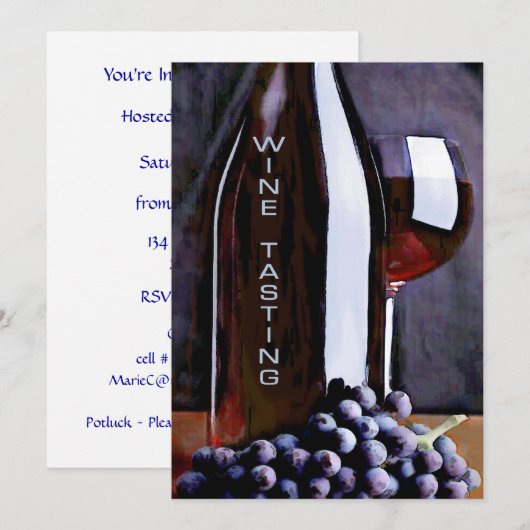 Rood in de Shadows Wine Tasting Kaart (Voorkant / Achterkant)