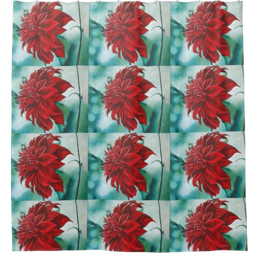 Rood in drijfmest douchegordijn (Voorkant)