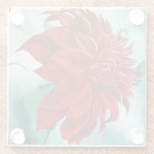 Rood in drijfmest glazen onderzetter (Achterkant)